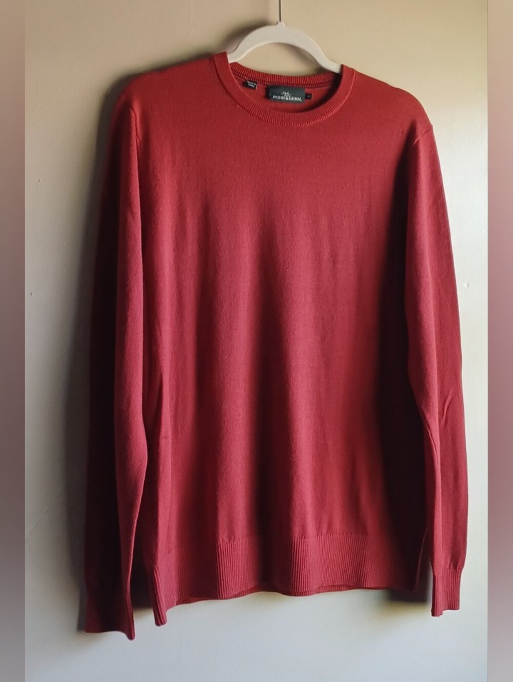 RODD & GUNN merino Wool-crewneck Sweater In a Rust-terracota M